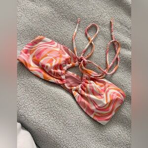 H&M Pink and Orange Swirl Bikini Top